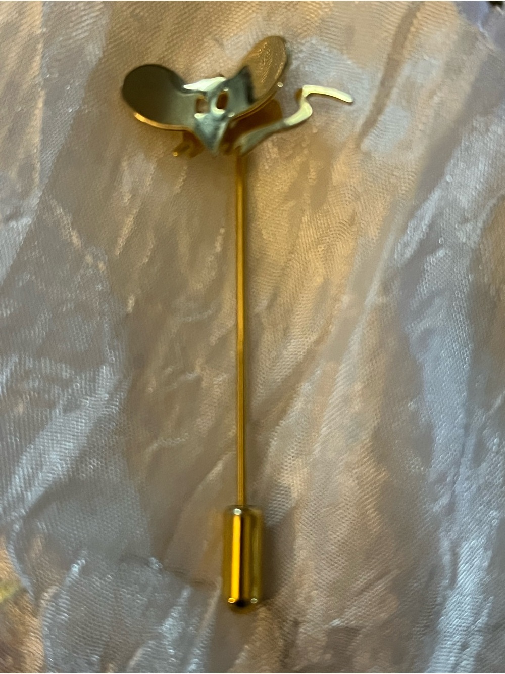 Gold Mouse Lapel Pin Stick - Decorative Hat Pin